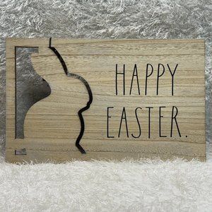 Rae Dunn Happy Easter Bleached Wood Sign Plaque